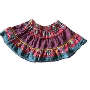 VTG Sprockets Mervyn’s 3T Ruffled Skirt Whimsical Cat Floral Rickrack 90s